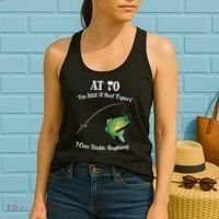 Funny 70th Birthday Gift 70YearOld Fisherman Fishing Women's Tank Top thumb 2