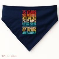 Funny 75th Birthday Old Meter Funny 75 Year Old Gifts USA-Made Doggie Bandana thumb 0