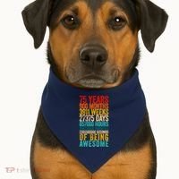 Funny 75th Birthday Old Meter Funny 75 Year Old Gifts USA-Made Doggie Bandana thumb 1