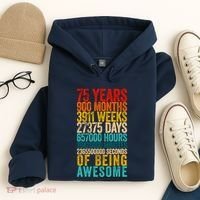 Funny 75th Birthday Old Meter Funny 75 Year Old Gifts Hoodie thumb 4