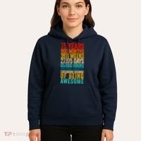 Funny 75th Birthday Old Meter Funny 75 Year Old Gifts Hoodie thumb 5