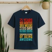 Funny 75th Birthday Old Meter Funny 75 Year Old Gifts T-Shirt thumb 2