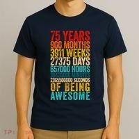 Funny 75th Birthday Old Meter Funny 75 Year Old Gifts T-Shirt thumb 3