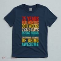 Funny 75th Birthday Old Meter Funny 75 Year Old Gifts T-Shirt thumb 5