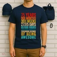 Funny 75th Birthday Old Meter Funny 75 Year Old Gifts T-Shirt thumb 6