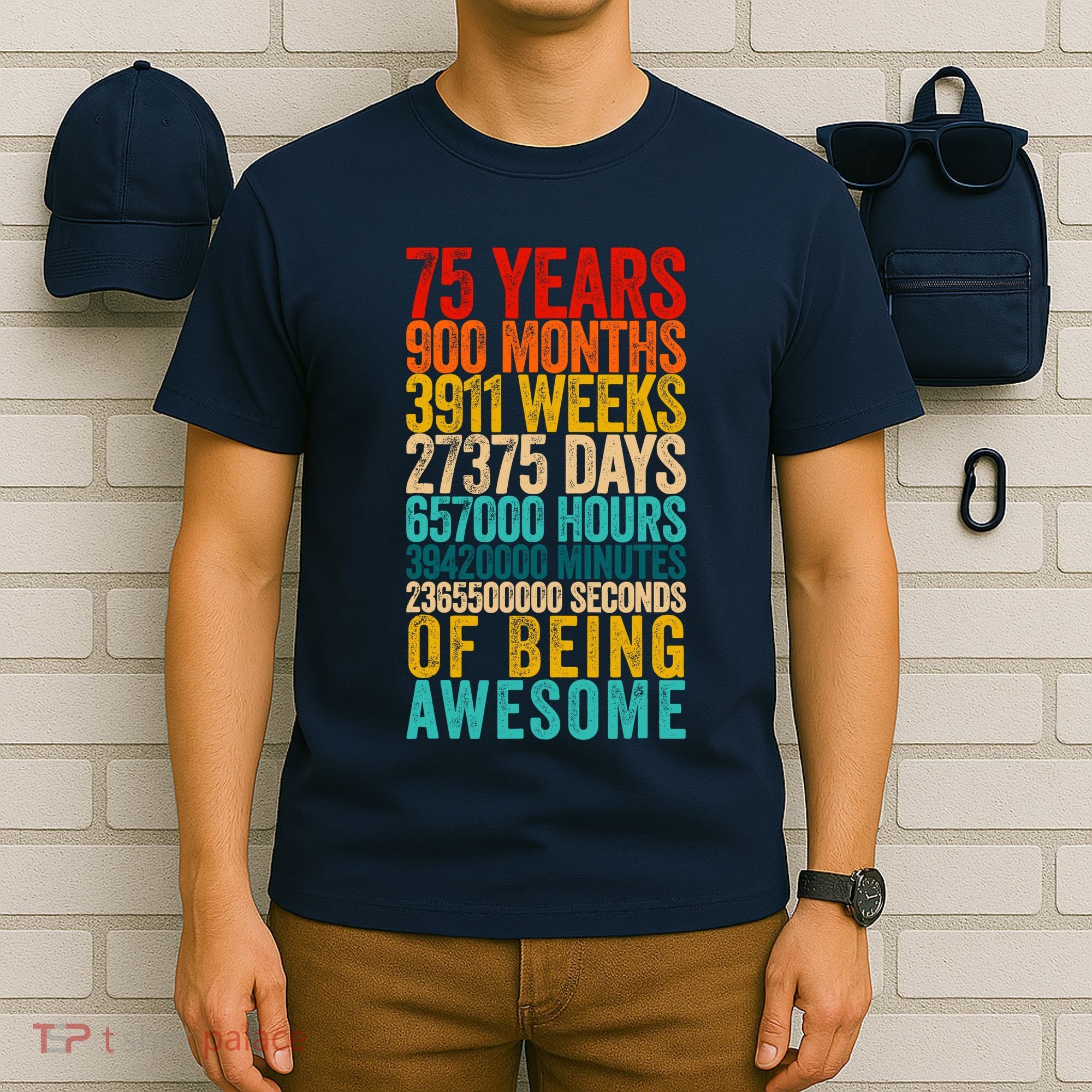 Funny 75th Birthday Old Meter Funny 75 Year Old Gifts T-Shirt