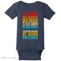Funny 75th Birthday Old Meter Funny 75 Year Old Gifts Baby Bodysuit thumb 0