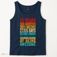 Funny 75th Birthday Old Meter Funny 75 Year Old Gifts Tank Top thumb 2