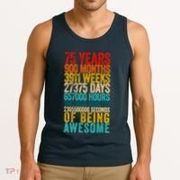 Funny 75th Birthday Old Meter Funny 75 Year Old Gifts Tank Top thumb 3