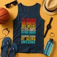 Funny 75th Birthday Old Meter Funny 75 Year Old Gifts Tank Top thumb 4