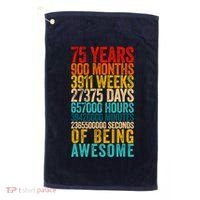 Funny 75th Birthday Old Meter Funny 75 Year Old Gifts Golf Towel thumb 0