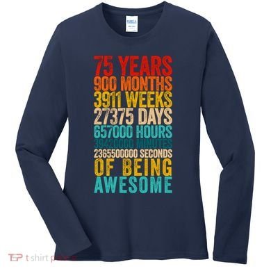 Funny 75th Birthday Old Meter Funny 75 Year Old Gifts Women's Long Sleeve Shirt