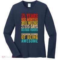 Funny 75th Birthday Old Meter Funny 75 Year Old Gifts Women's Long Sleeve Shirt thumb 0