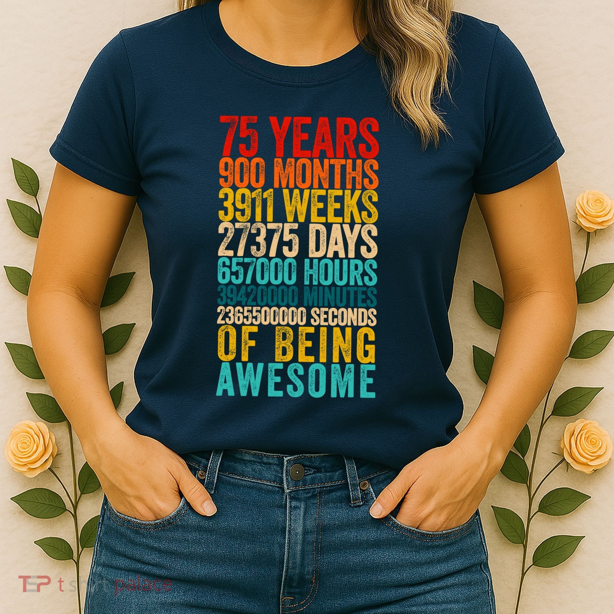 Funny 75th Birthday Old Meter Funny 75 Year Old Gifts Women's T-Shirt