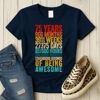 Funny 75th Birthday Old Meter Funny 75 Year Old Gifts Women's T-Shirt thumb 3