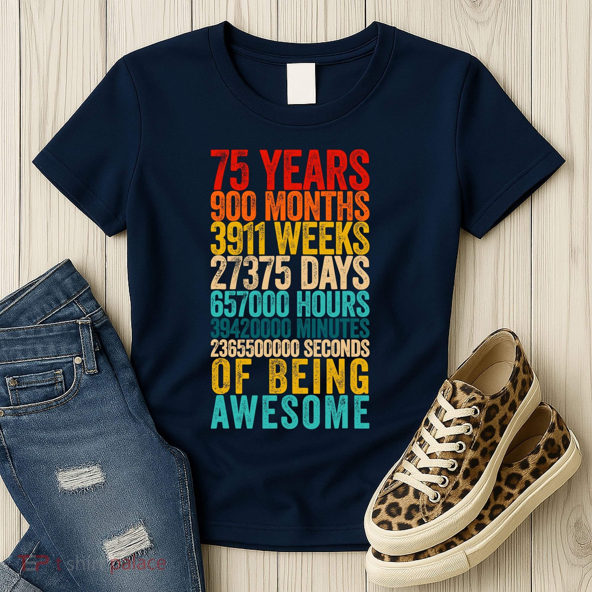 Funny 75th Birthday Old Meter Funny 75 Year Old Gifts Women's T-Shirt