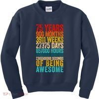 Funny 75th Birthday Old Meter Funny 75 Year Old Gifts Kids Sweatshirt thumb 0