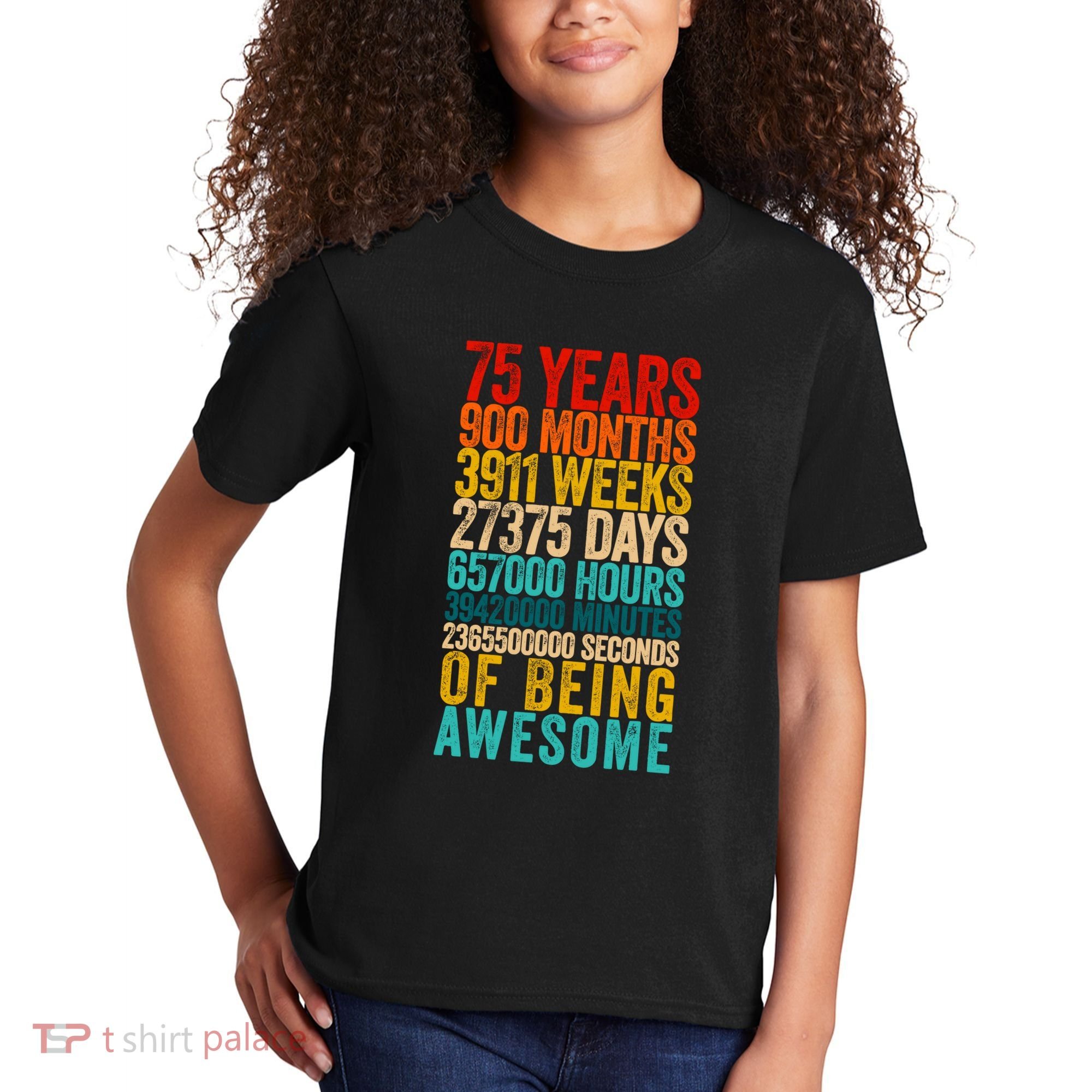 Funny 75th Birthday Old Meter Funny 75 Year Old Gifts Kids T-Shirt