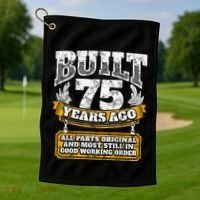 Funny 75th Birthday Present Shirt B-Day Gift Saying Age 75 Year Joke Golf Towel thumb 1