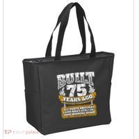 Funny 75th Birthday Present Shirt B-Day Gift Saying Age 75 Year Joke Tote Bag thumb 2