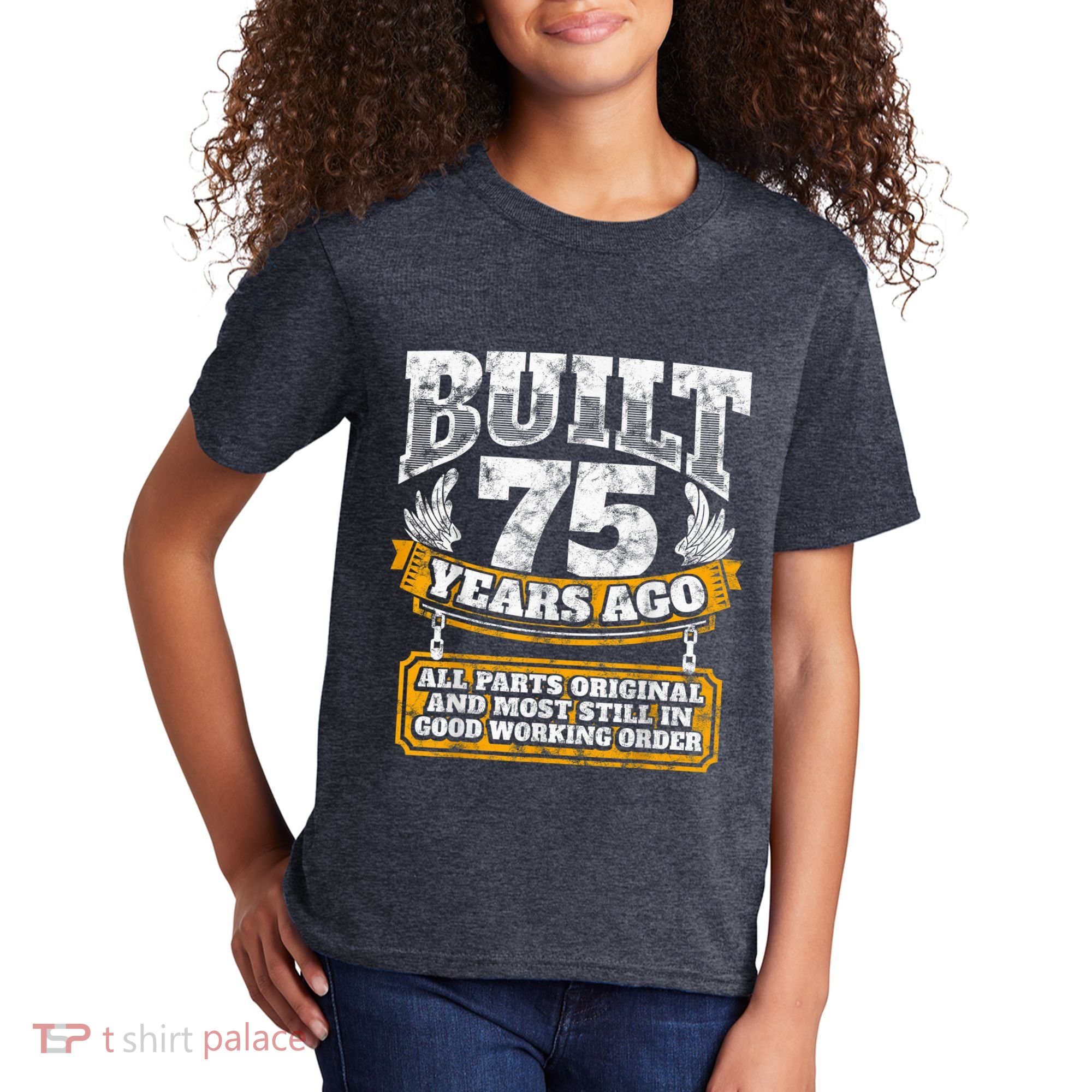 Funny 75th Birthday Present Shirt B-Day Gift Saying Age 75 Year Joke Kids T-Shirt