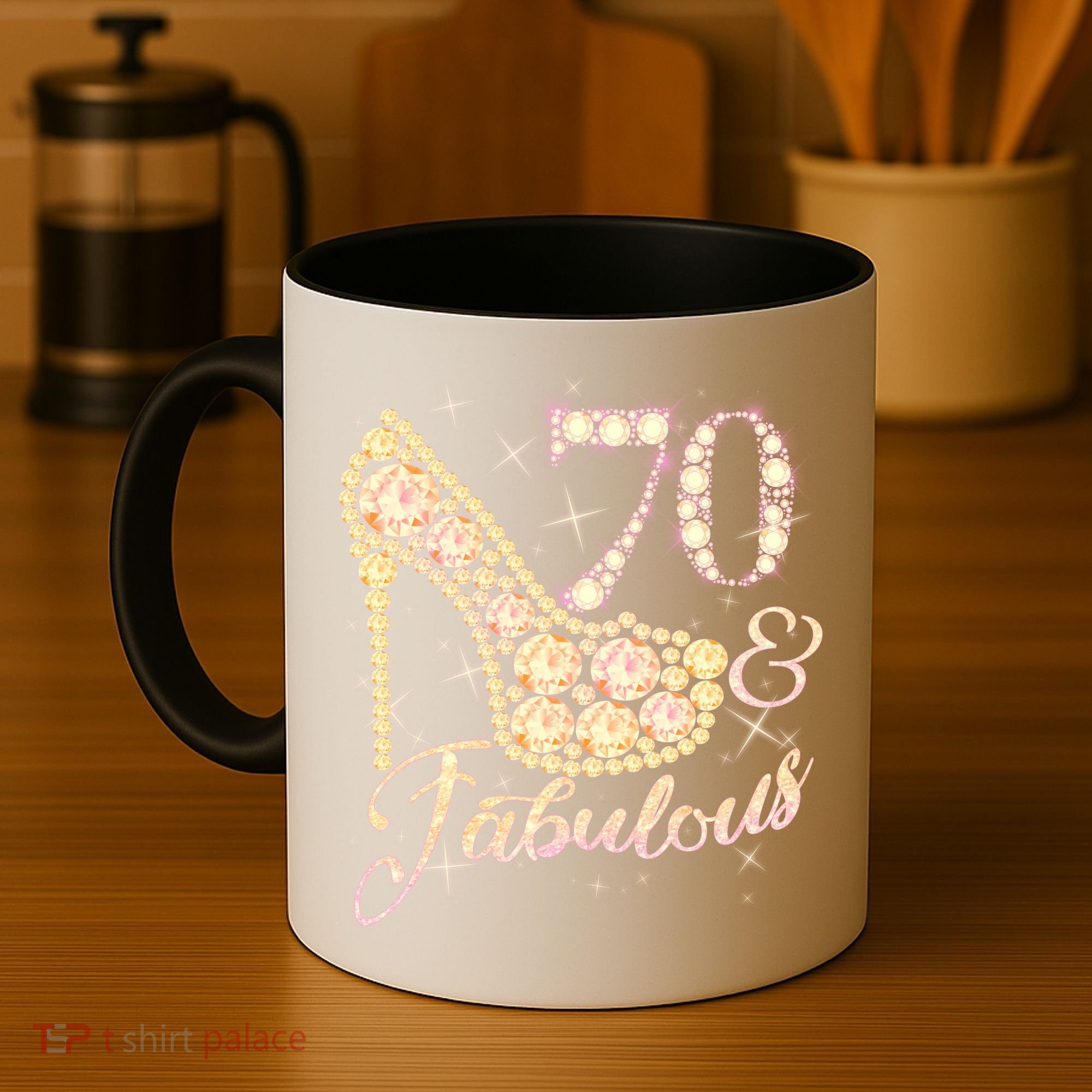Fabulous & 70 Sparkly Heel 70th Birthday Coffee Mug