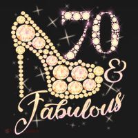 Fabulous & 70 Sparkly Heel 70th Birthday Ornament thumb 1
