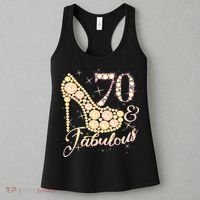 Fabulous & 70 Sparkly Heel 70th Birthday Women's Tank Top thumb 3