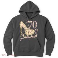 Fabulous & 70 Sparkly Heel 70th Birthday Hoodie thumb 0