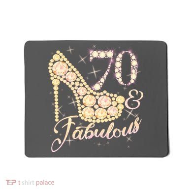 Fabulous & 70 Sparkly Heel 70th Birthday Mousepad