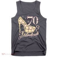 Fabulous & 70 Sparkly Heel 70th Birthday Tank Top thumb 0
