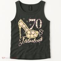 Fabulous & 70 Sparkly Heel 70th Birthday Tank Top thumb 2