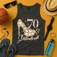Fabulous & 70 Sparkly Heel 70th Birthday Tank Top thumb 4