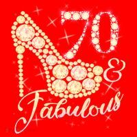 Fabulous & 70 Sparkly Heel 70th Birthday Santa Hat thumb 1