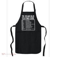 Funny 75 Year Old Texting Code Birthday Apron thumb 0