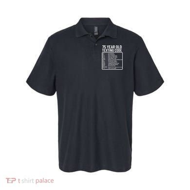 Funny 75 Year Old Texting Code Birthday Polo