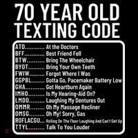 Funny 70 Year Old Texting Code Birthday Backpack thumb 2