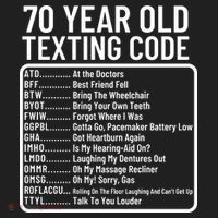 Funny 70 Year Old Texting Code Birthday Tumbler thumb 3