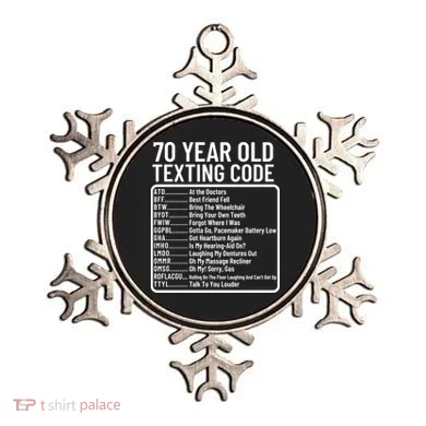Funny 70 Year Old Texting Code Birthday Ornament