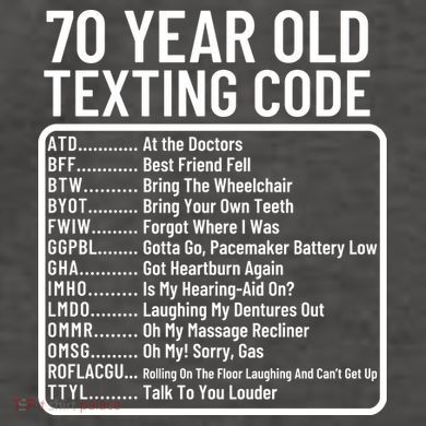 Funny 70 Year Old Texting Code Birthday Vector Backpack