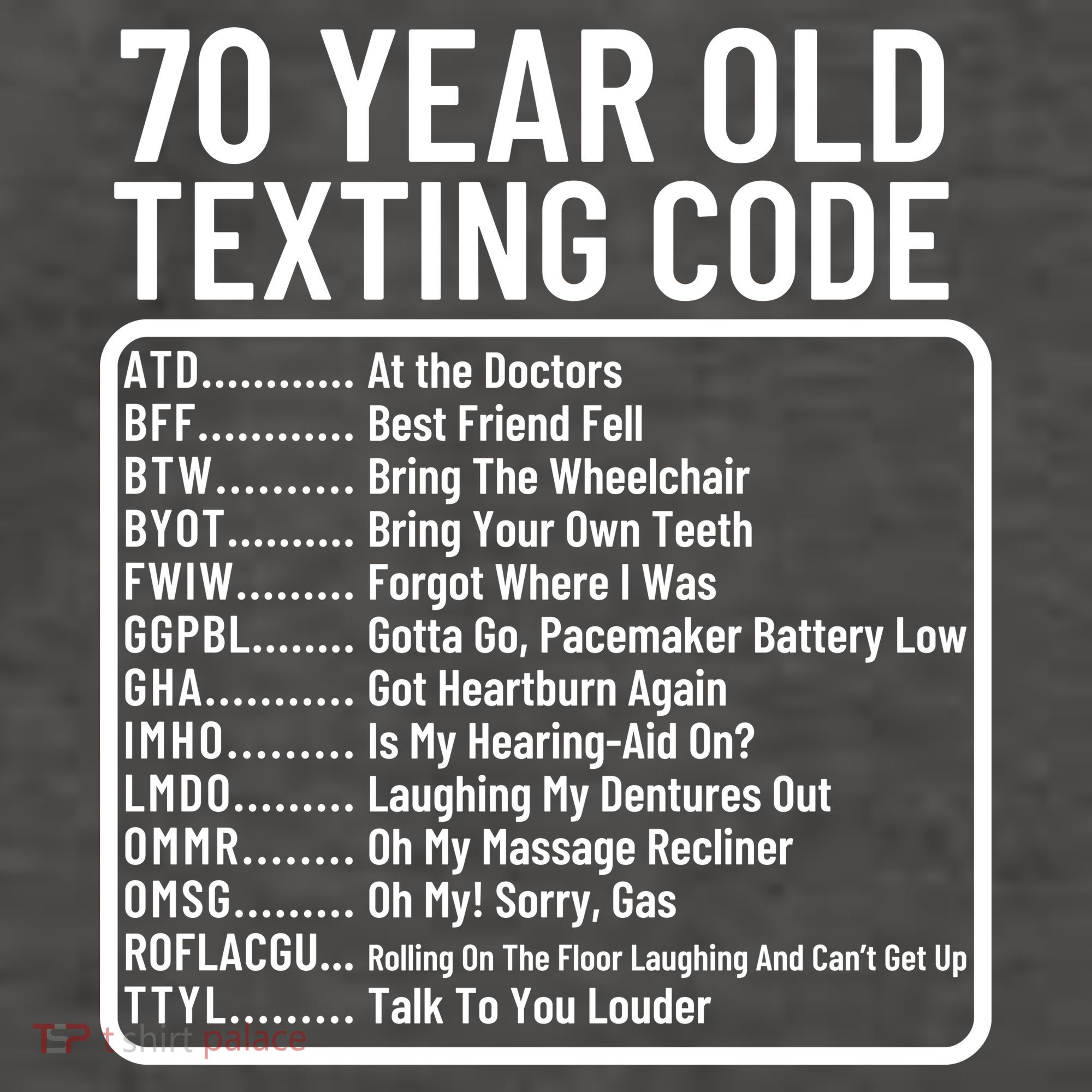 Funny 70 Year Old Texting Code Birthday Vector Backpack