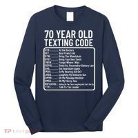 Funny 70 Year Old Texting Code Birthday Long Sleeve Shirt thumb 0