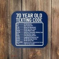 Funny 70 Year Old Texting Code Birthday Coaster thumb 0