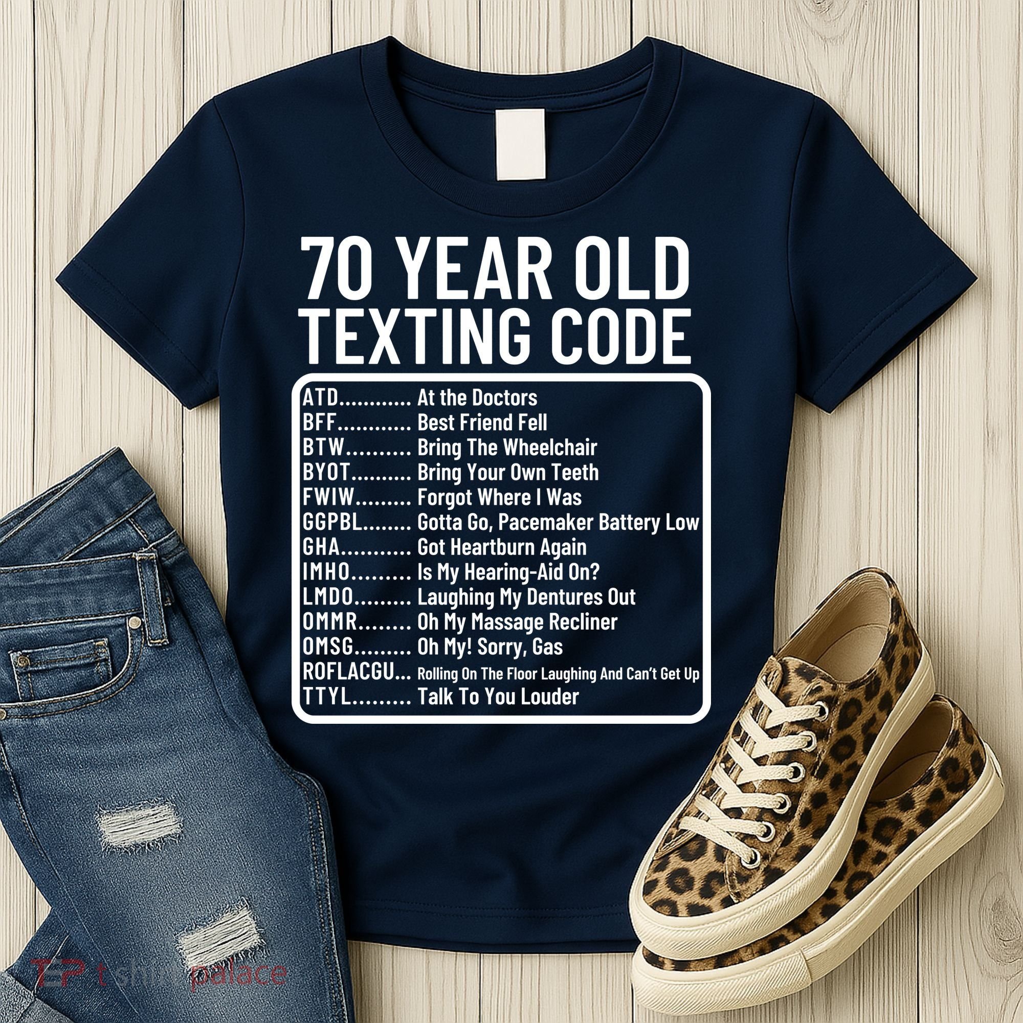 Funny 70 Year Old Texting Code Birthday Women's T-Shirt