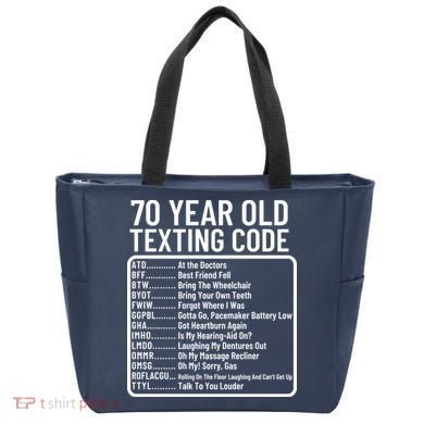Funny 70 Year Old Texting Code Birthday Tote Bag