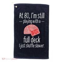 Funny 80th Birthday Gift 80 Year Old Cards Golf Towel thumb 0