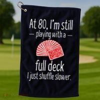 Funny 80th Birthday Gift 80 Year Old Cards Golf Towel thumb 1