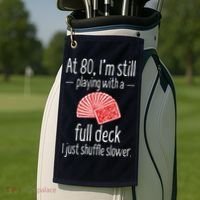 Funny 80th Birthday Gift 80 Year Old Cards Golf Towel thumb 2