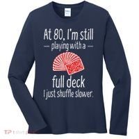 Funny 80th Birthday Gift 80 Year Old Cards Women's Long Sleeve Shirt thumb 0