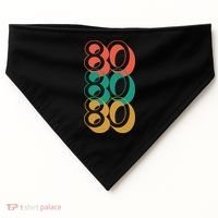 Funny 80th Birthday Retro USA-Made Doggie Bandana thumb 0